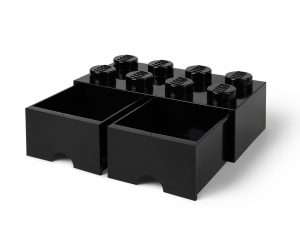brique noire de rangement lego 5006248 a tiroir et a 8 tenons