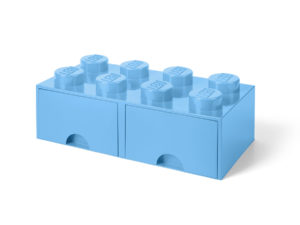 lego 5006311 brique 8 tenons avec tiroirs bleu clair